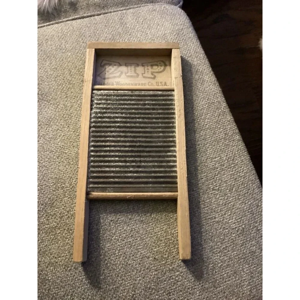 Small Wooden Washboard with ZIP advertising